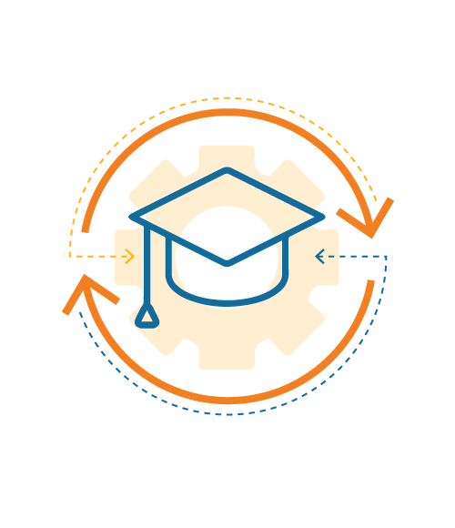 Graduation cap and tassel icon