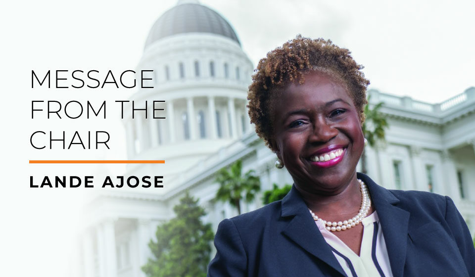 Message from the Chair: Lande Ajose